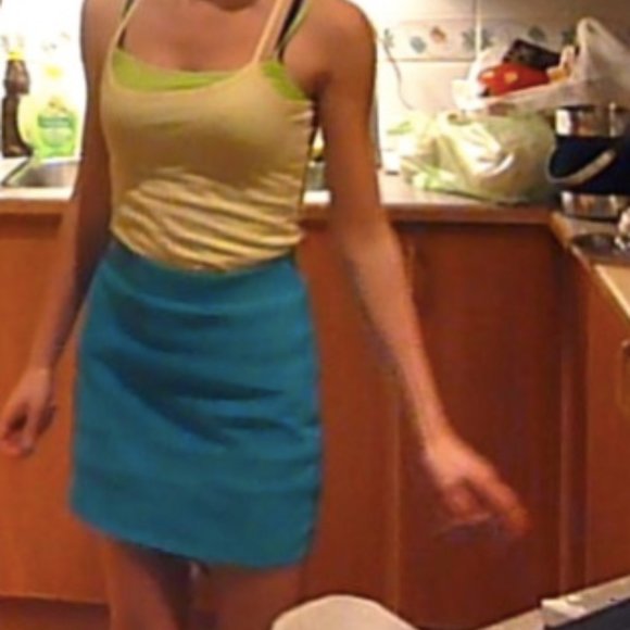 Cerulean Blue Mini Skirt - Picture 2 of 3